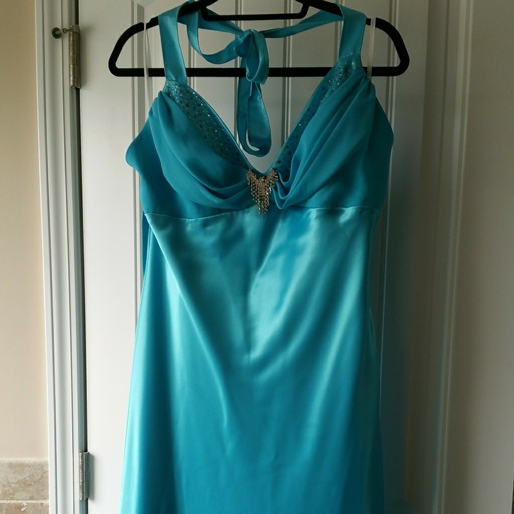 Aqua Halter Dress